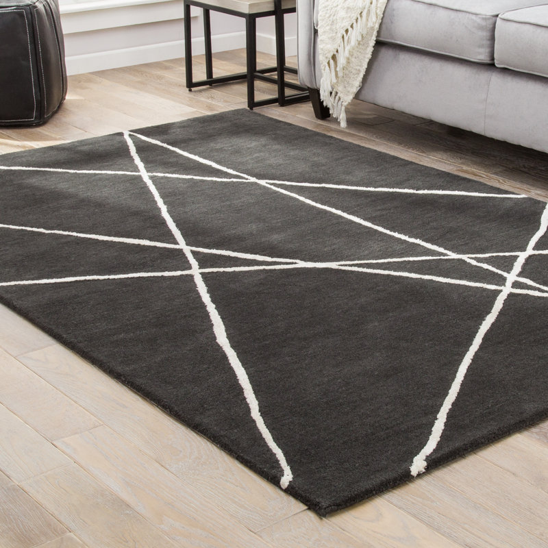 Williston Ashton HandTufted Black/White Area Rug & Reviews Wayfair